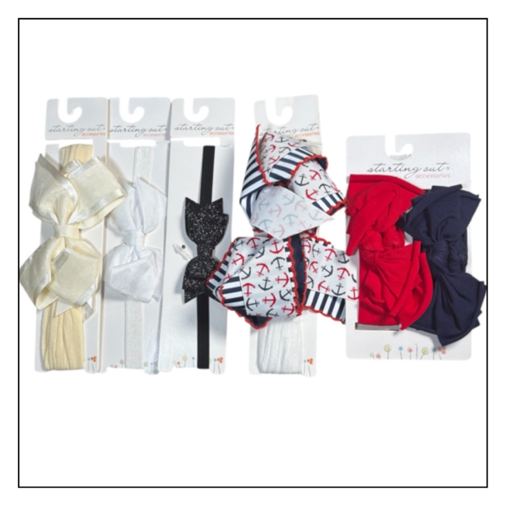 Starting Out Kids Hairband Collection - Cream, White, Black, Red, Navy
